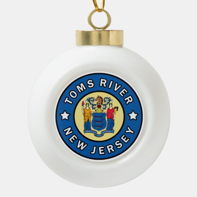 Toms River New Jersey Ceramic Ball Christmas Ornament (Front)