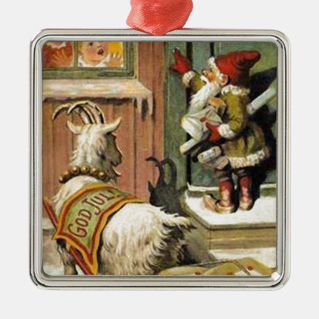 Tomte Nisse, aka Santa Clause Metal Tree Decoration (Front)