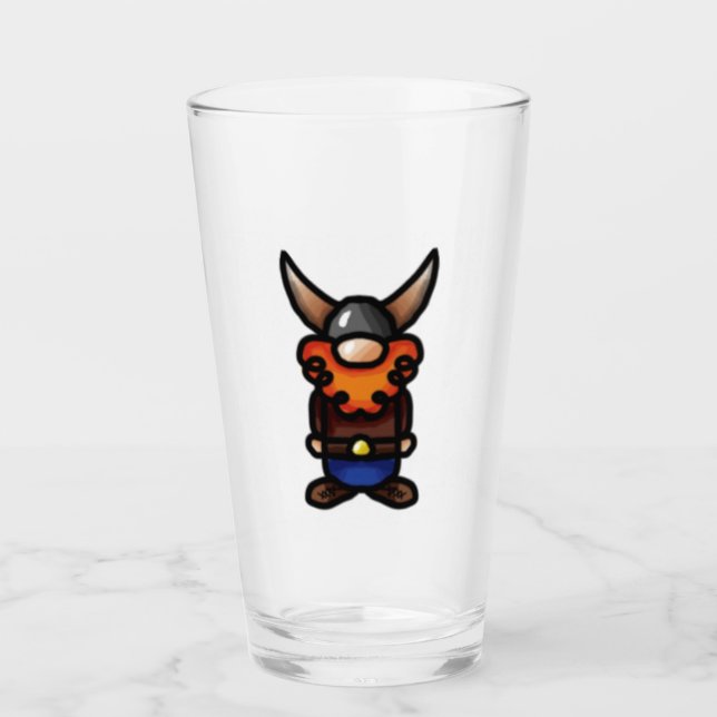 Tomte with Red Beard Viking Glass (Front)