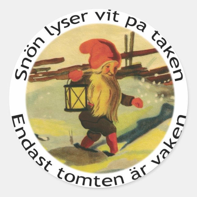 Tomten stickers with Viktor Rydberg poem (Front)