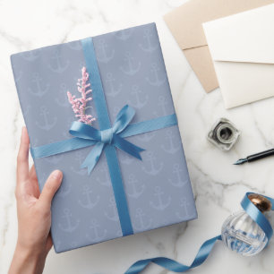 Tonal Anchors on Light Gray Blue Wrapping Paper