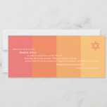 Tonal Orange Bat Mitzvah invitation<br><div class="desc">Four tonal orange panels in succession from dark to light form the background for this Bat Mitzvah invitation. Your customisable white text prints across the length of the card with a sunny orange Star of David shining down on it all. Available in alternate colours with options for the Bat Mitzvah....</div>