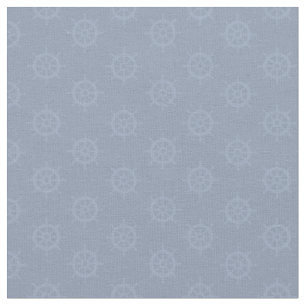 Tonal Ships Wheel on Light Gray Blue Fabric
