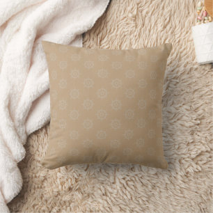 Tonal Ships Wheel on Tan Cushion