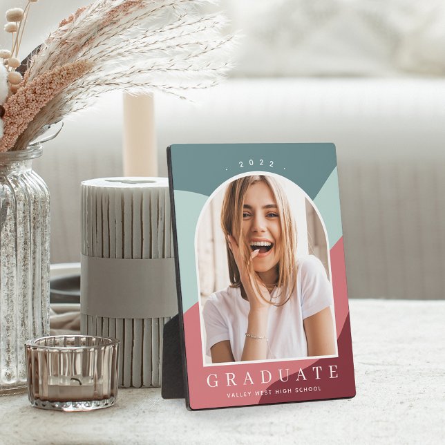 Tonal Stripes Graduation Keepsake Photo Plaque (Creator Uploaded)