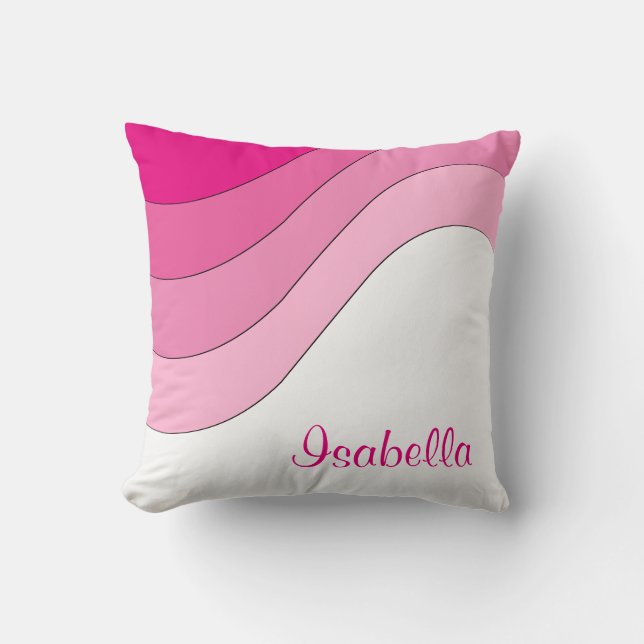 Tonal Wave Pink Custom Personalised Cushion (Front)