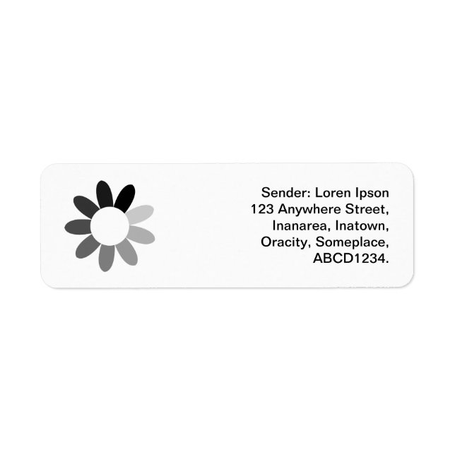 Tone Flower Return Address Label (Front)