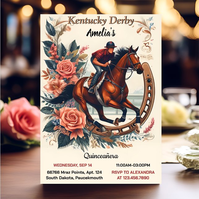 Tone Horse Cowboy Derby Party Western Quinceanera Invitation (Creator Uploaded)