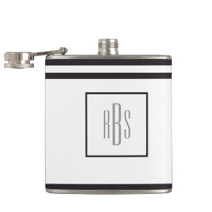 Tone on Tone Monogram Hip Flask