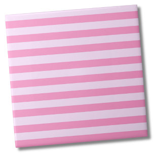 Tone on Tone Pink Stripes Pattern Ceramic Tile