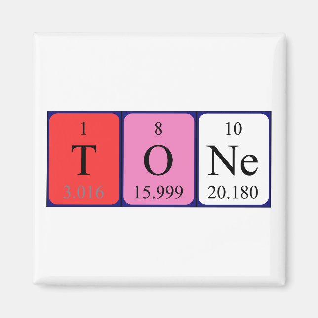 Tone periodic table name magnet (Front)