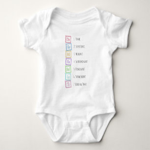 Tones of the Scale Solfeggio Musical Baby Blocks Bodysuit