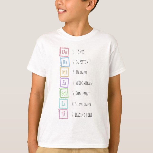 Tones of the Scale Solfeggio Musical Baby Blocks T-Shirt (Front)