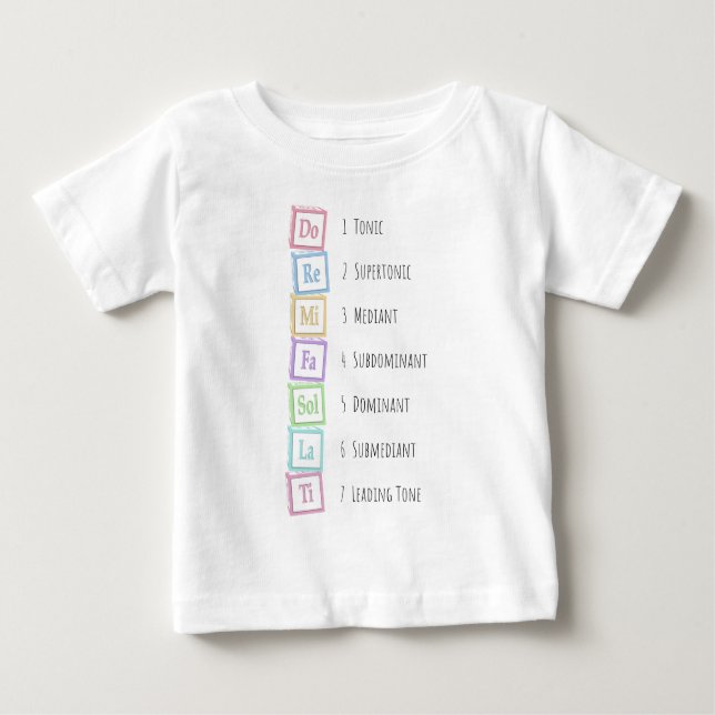 Tones of the Scale Solfeggio Musical Baby Blocks T-Shirt (Front)
