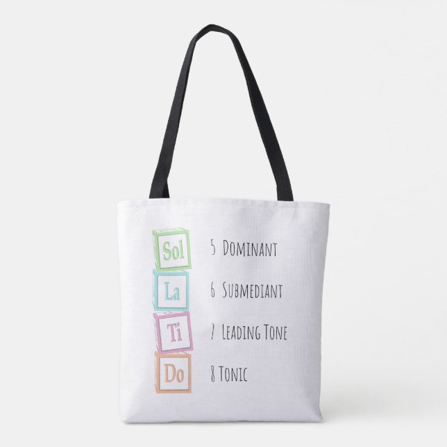 Tones of the Scale Solfeggio Musical Baby Blocks Tote Bag (Back)