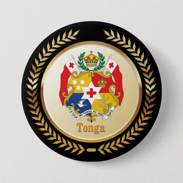 Tonga Coat Of Arms 7.5 Cm Round Badge (Front)