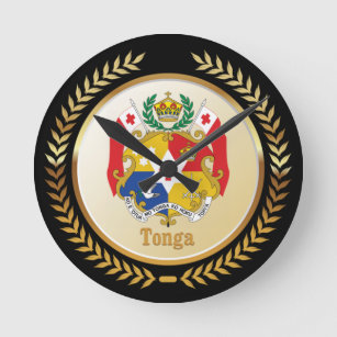 Tonga Coat Of Arms Round Clock