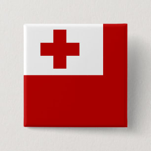 Tonga Flag 15 Cm Square Badge