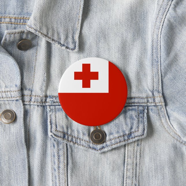 Tonga flag 7.5 cm round badge (In Situ)
