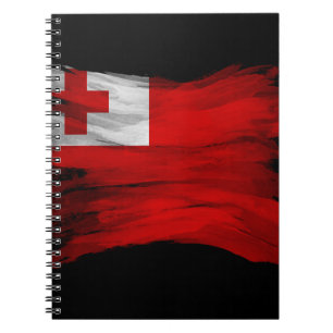 Tonga flag brush stroke, national flag notebook