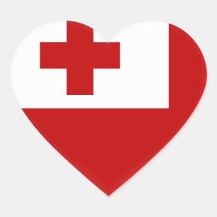 Tonga Flag Heart Sticker