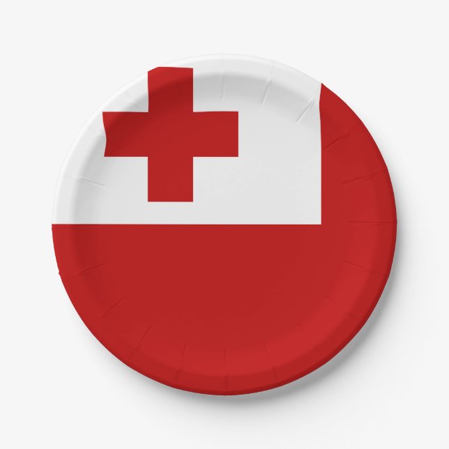 Tonga Flag Paper Plate (Front)