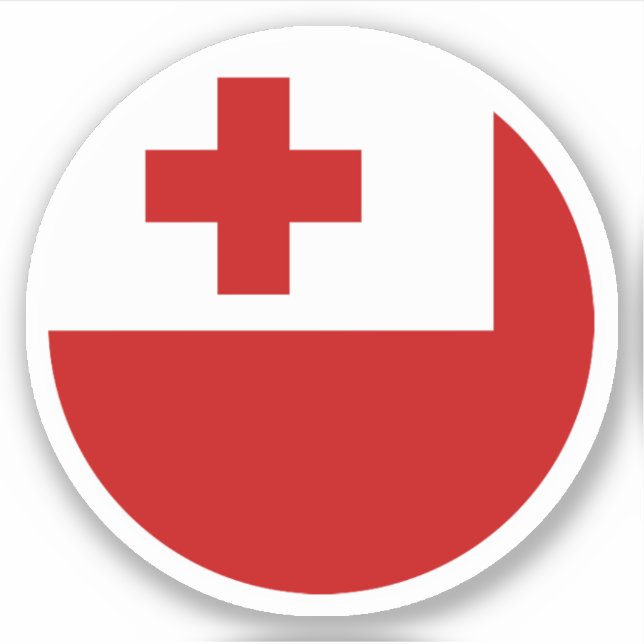 Tonga Flag Round Sticker (Front)