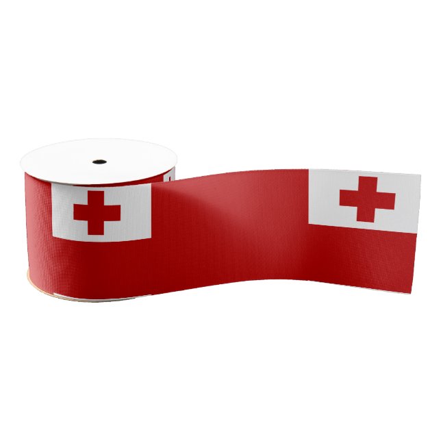 Tonga Flag & Tonga travel, holiday/sports Grosgrain Ribbon (Spool)