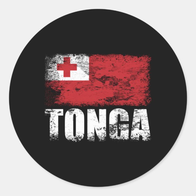 Tonga Flag Tongan Flag Hood Classic Round Sticker (Front)