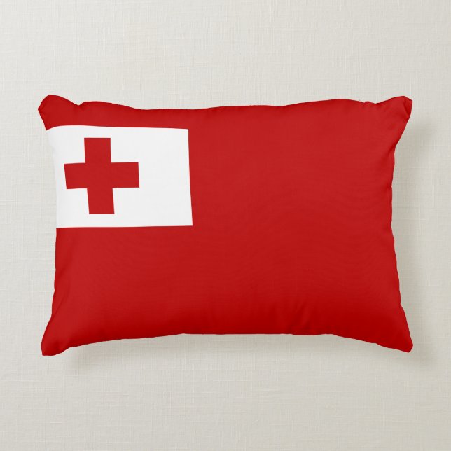 Tonga Island Flag Red Cross Decorative Cushion (Front)