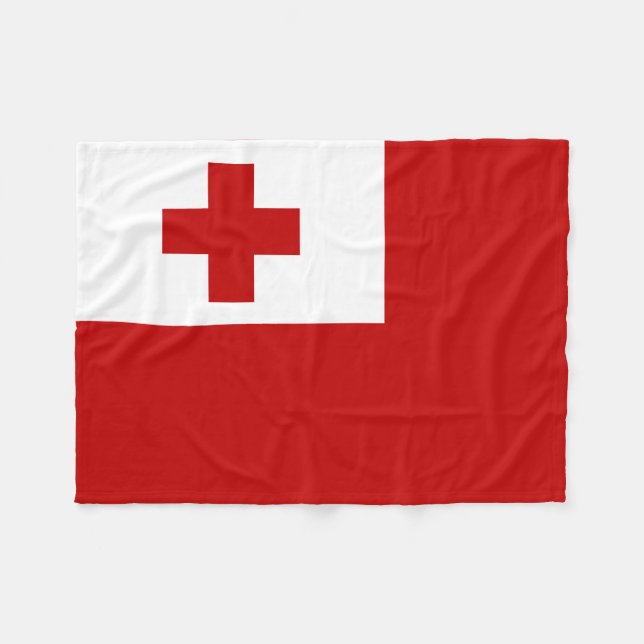 Tonga Island Flag Red Cross Fleece Blanket (Front (Horizontal))