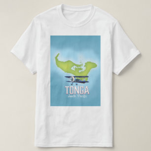 Tonga Map Flight travel poster T-Shirt
