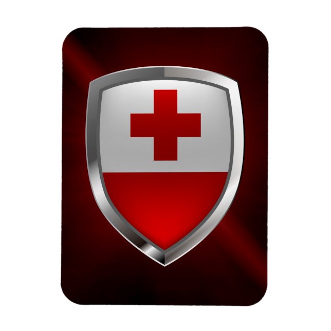 Tonga Metallic Emblem Magnet (Vertical)