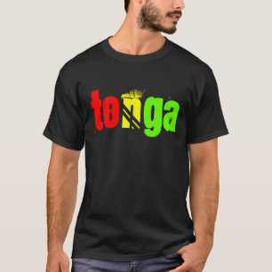 Tonga named tee in Reggae colours