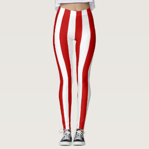Tonga National Flag Colours Vertical Striped Leggings