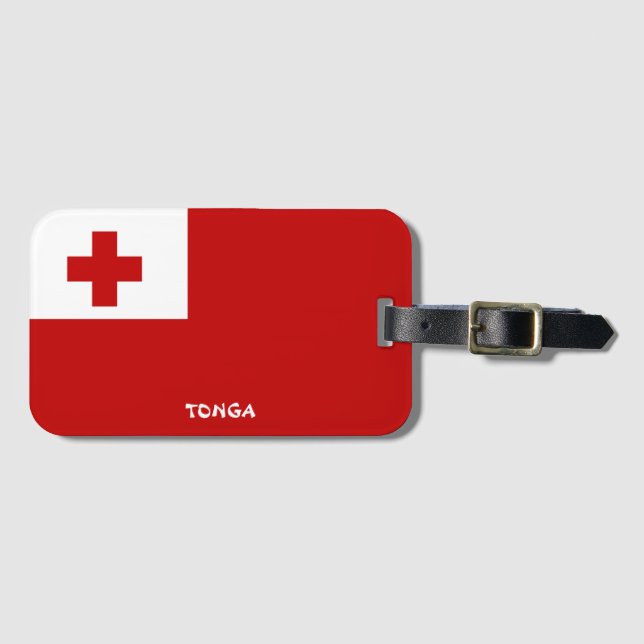Tonga National Flag Patriotic Luggage Tag (Front Horizontal)