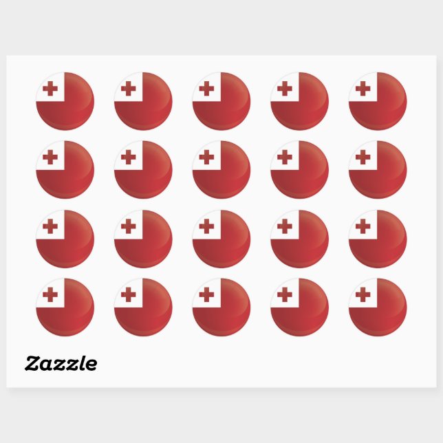 Tonga  Round Icon Flag Classic Round Sticker (Sheet)