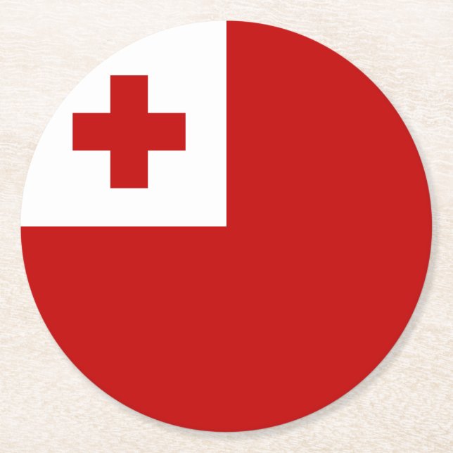 Tonga Round Paper Coaster (Front)