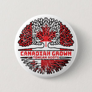 Tonga Tongan Canadian Canada Tree Roots Flag 6 Cm Round Badge