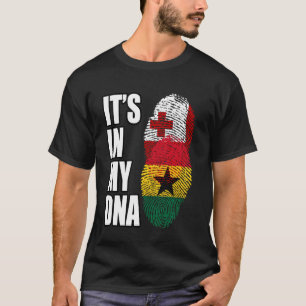 Tongan And Ghanaian Mix Heritage DNA Flag T-Shirt