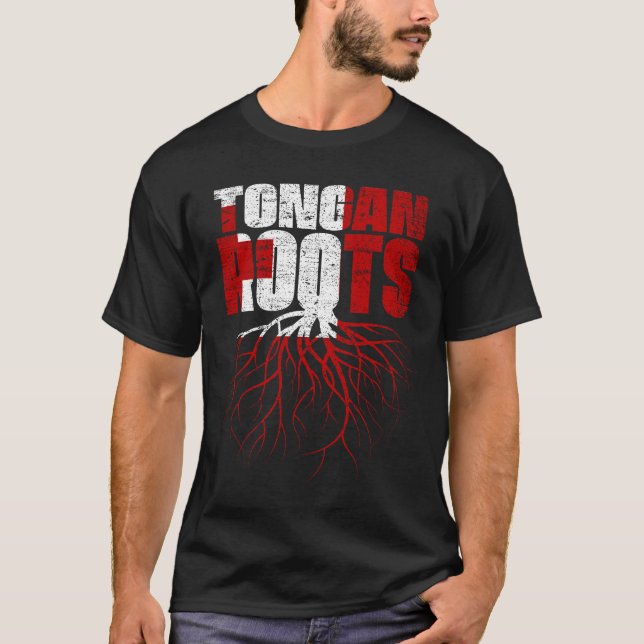 Tongan Roots Tonga Heritage Flag T-Shirt (Front)