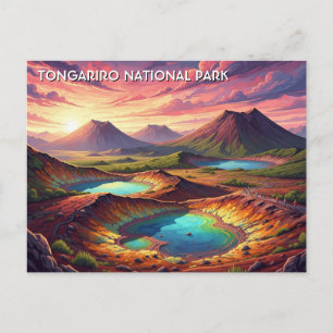 Tongariro National Park New Zealand Travel Postcard