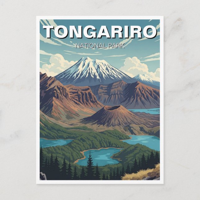 Tongariro National Park New Zealand Travel Postcard (Front)