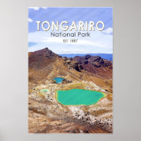 Tongariro National Park New Zealand Vintage 