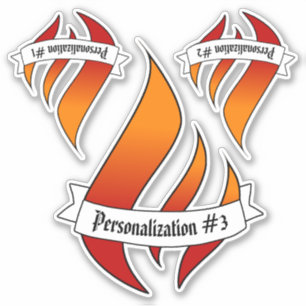 Tongue of Fire or Flame Personalised 3UP Stickers