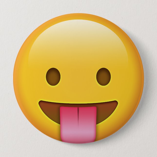 Tongue-Out Emoji 10 Cm Round Badge (Front)