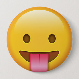 Tongue-Out Emoji 10 Cm Round Badge