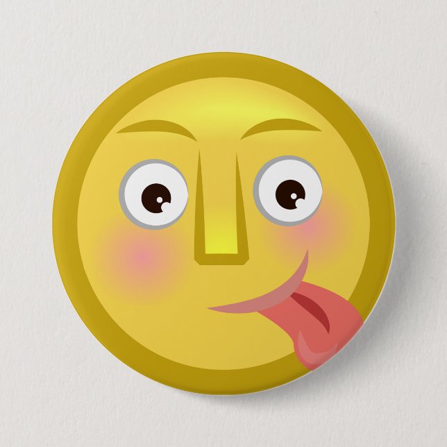 Tongue Out Emoji Funny Goofy Face 7.5 Cm Round Badge (Front)
