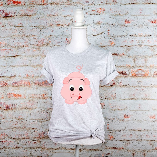 Tongue Out Pink Piggy T-Shirt (Creator Uploaded)