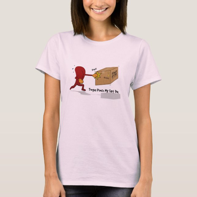 Tongue Punch My Fart Box (with text) T-Shirt (Front)